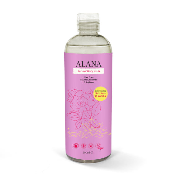 Pink Rose & Vanilla Natural Body Wash 500ml