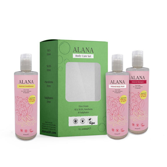 Alana Pink Rose & Vanilla Body Care Set (3x400ml) - AlanaUK