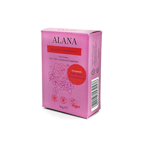 Pink Rose & Geranium Natural Conditioner Bar 90g - AlanaUK